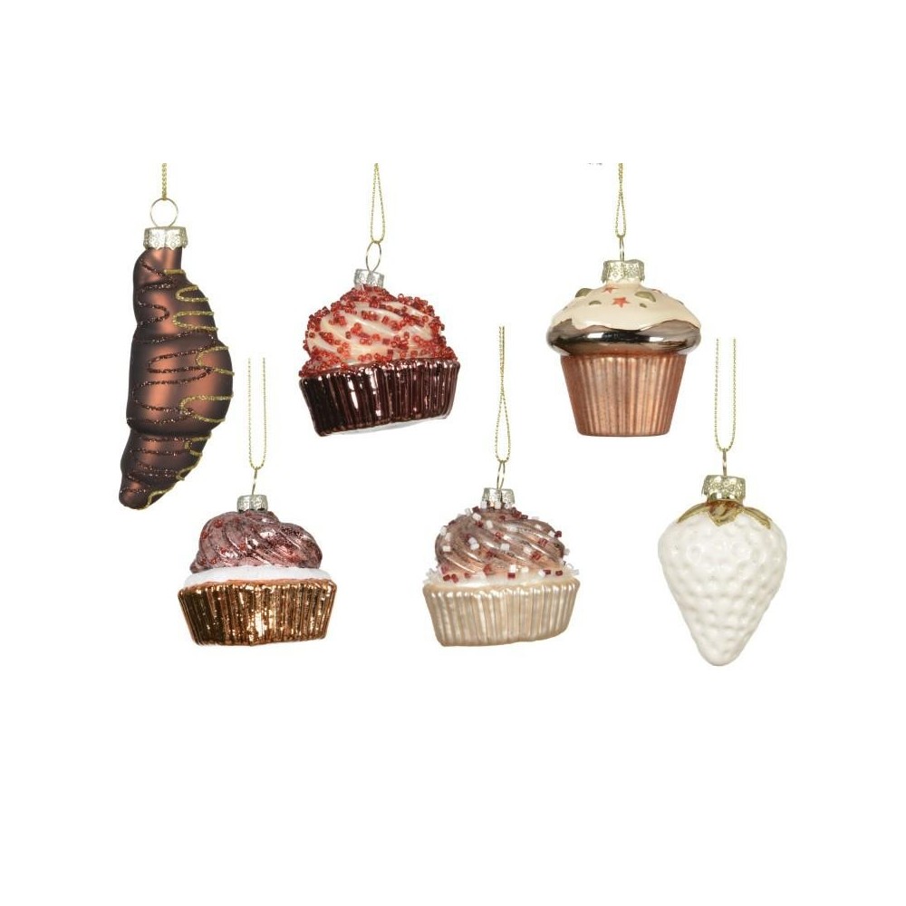 PENDENTI CUPCAKES CORNETTI VETRO H.6.2